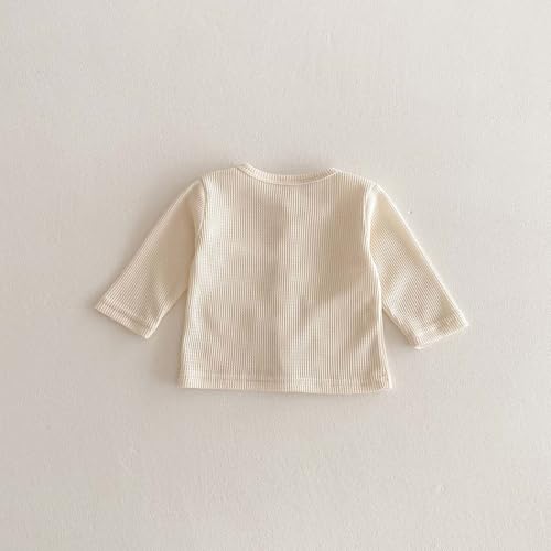 Infant Girls Cute Button Down Sweater Baby Long Sleeve Crewneck Loose Fit Shirts with Lace Trim Pocket Birthday Sweet Outfits2