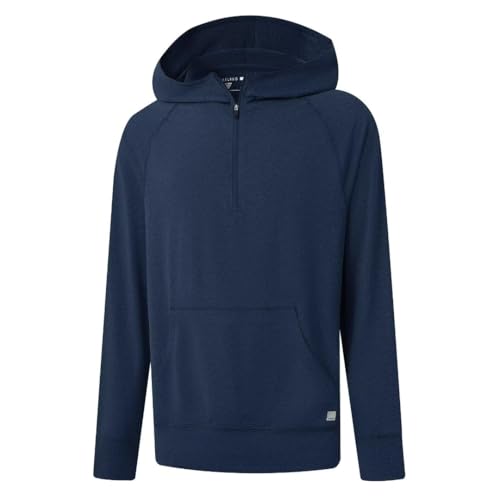 M MAELREG Hoodies For Men Long Sleeve Kangaroo Pocket Lightweight Heather Golf Quarter Zip Mens Sweatshirts Hoodies Pullover
