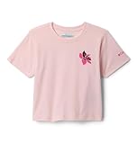 Columbia Youth Girls La Poudre Pass Short Sleeve Tee, Satin Pink/Petal Power, Large