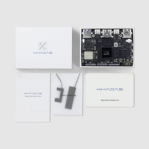 Image of Khadas SingleBoard Computer Edge2 RK3588S ARM PC, with 8-core 64-bit CPU, ARM Mali-G610 MP4 GPU, 6 Tops AI NPU, Wi-Fi 6, Bluetooth 5.0, 8K HD Display&Decoder, 4K UI & 4 Independent Displays 8+32GB