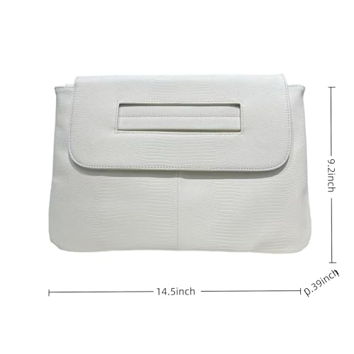 Image of Women Classic Crocodile Pattern Faux Leather Clutch Purse Oversized Female Shoulder Bag Messenger Handbag