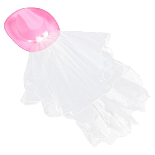 Chapeau cowgirl mariage avec voile perlé pour un look de mariée chic et original