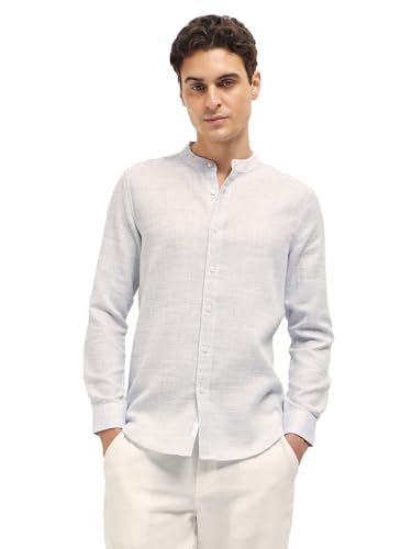 Image of THE BEAR HOUSE Men's Cotton Solid Slim Fit Shirt