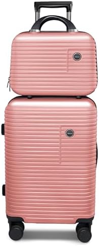 Carry On Luggage Set 2 Piece PC+AB Hardshell 20 inch Suitcases with Spinner Wheels Airline Approved.