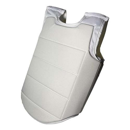ICDKOYK Karate Chest Protector Rib Armour for Taekwondo Muay Thai Reliable Body Protection, White, M