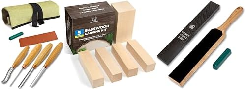 BeaverCraft SC01 Wood Carving Chisel Set BB2 Wood Carving Spoon Blank Unfinished LS6P1 Stropping Kit
