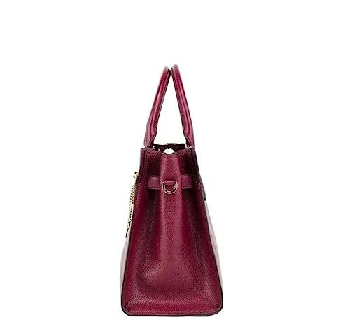 Michael Kors Hamilton Mulberry Leather Medium Satchel Crossbody Handbag #TOP2