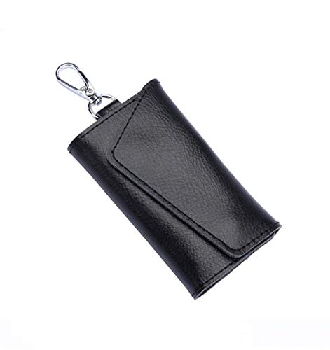 Preisvergleich Produktbild Ogquaton Leder Schlüsseletui Schlüsseletui Multifunktions Retro Echtes Schlüsseletui Ausweishülle für Männer und Frauen Schwarz Praktisch und nützlich