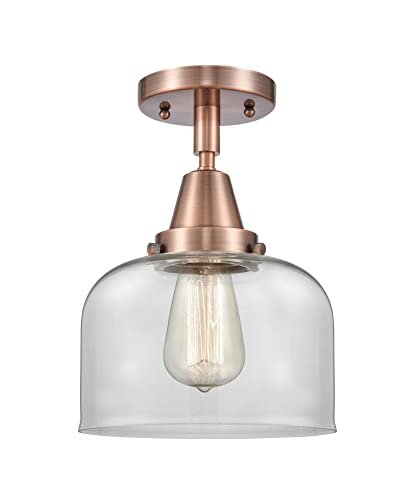 Innovations 447-1C-AC-G72 Transitional One Light Flush Mount from Franklin Restoration Collection in Copper Finish,