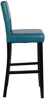 Linon Vega Bar Stool, 19"W x 20"D x 44.5"H, Blue