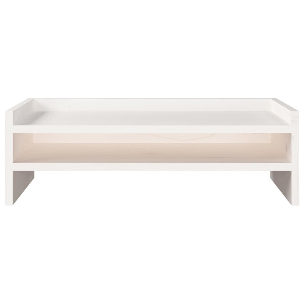 Supporto per monitor 50 x 24 x 16 cm in legno di pino solido bianco 02_0004422