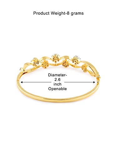 Zaveri Pearls Cuff for Women (Golden) (ZPFK6274)