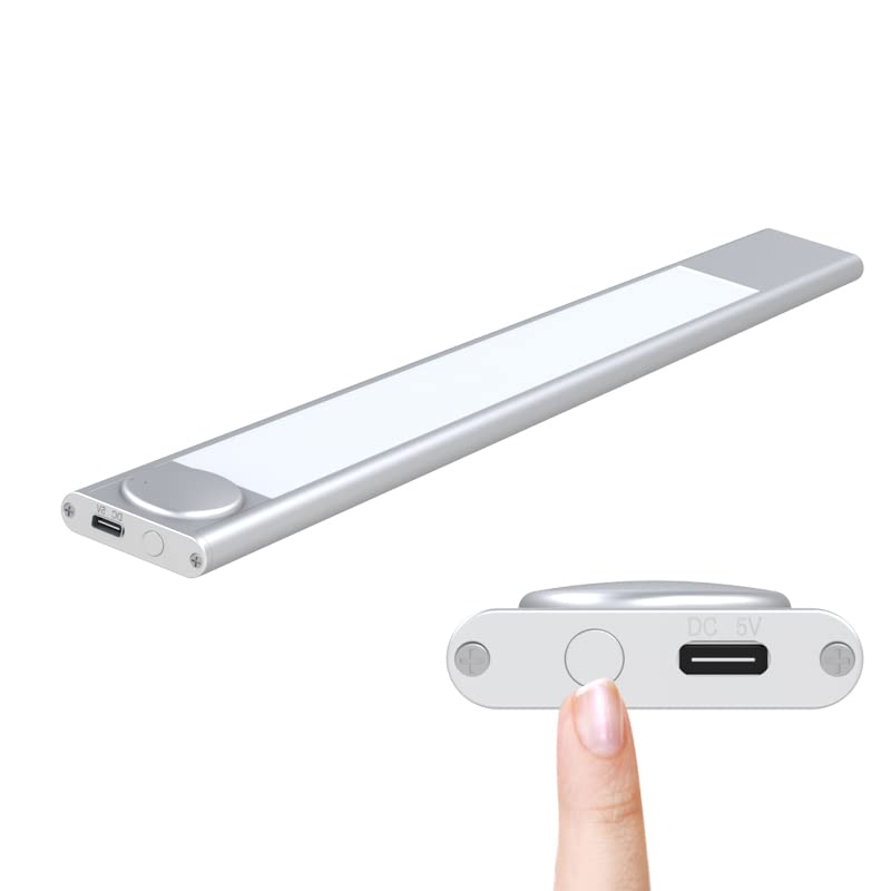 52 LED Under Cabinet Lights, 3 Color Temperatures Motion Sensor Light Indoor, 2500mAh USB Rechargeable Stepless Dimmable Closet Lighting, Wireless Night for Drawer, Wardrobe, Kitchen, Hallway, Wall