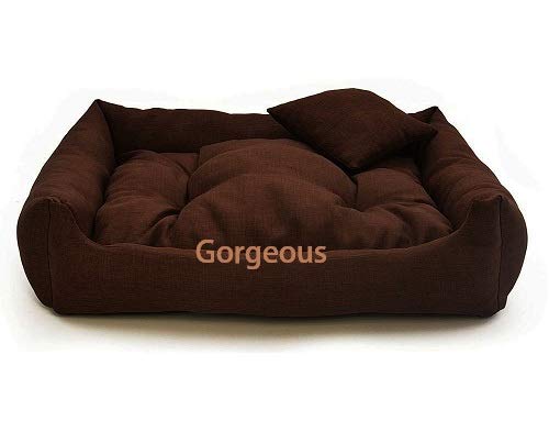 Gorgeous Reversable Brown Color Square Shape Ultra Soft Ethnic Designer Bed for Dog/Cat with Extra 1 Pillow(Export Quality) Size-Medium (B08ZDVT41B) Amazon Price History, Amazon Price Tracker