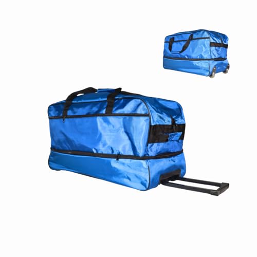 Iron Bar Duffel Bag Lightweight Versatile Adventuring Camping Travel Large with many Compartments (Blue)