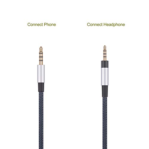 Image of 3.5mm to 2.5mm Male Audio Replacement Cable Compatible with Bose oe2, oe2i, AE2, QC35 Headphones, Remote Volume Control & in-Line Mic Cord Compatible with iPhone