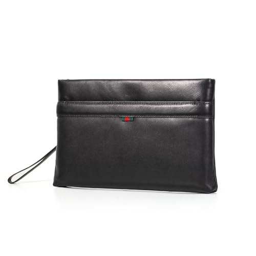 Leather Clutch Bag for Men Handbag Wrist Bag Business Large Wallet Purse Envelope Bag