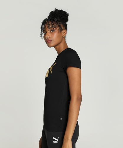 Image of Puma Women's Cotton Regular Fit Letter Print T Shirt