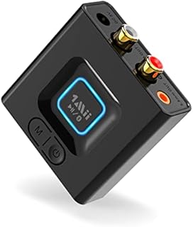 [2022]1Mii Bluetooth Receiver for HiFi, Bluetooth 5.0 Audio Adapter for Home Stereo Music Streaming System with AUX 3.5/ Phono RCA Output, Low Latency, Bass Mode, Works with Smart Phones and Tablets