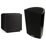 Definitive Technology Descend DN8 8' Subwoofer Digitally Optimized for Movies & ProMonitor 800-2-Way Satellite or Bookshelf Speaker for Home Theater Speaker System
