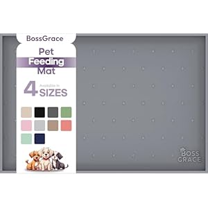 Dog Food Mat – Raised Edges Cat Food Mat Prevent Spills – 100{b13794532221bd7716b1630afd9d7d94fcba1925a8b0df34bdffa89758f7d763} Waterproof Dog Mat for Food and Water Protect Floors – Easy Clean Dog Bowl Mats for Food and Water, Silicone Pet Food Mat