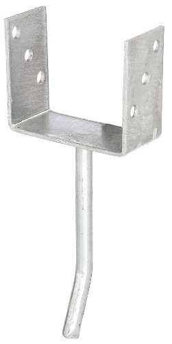 Gah-Alberts 214104 U-Shaped Post Holder with Concrete Base Made from Round Steel Hot-Dip Galvanised Width 121 mm