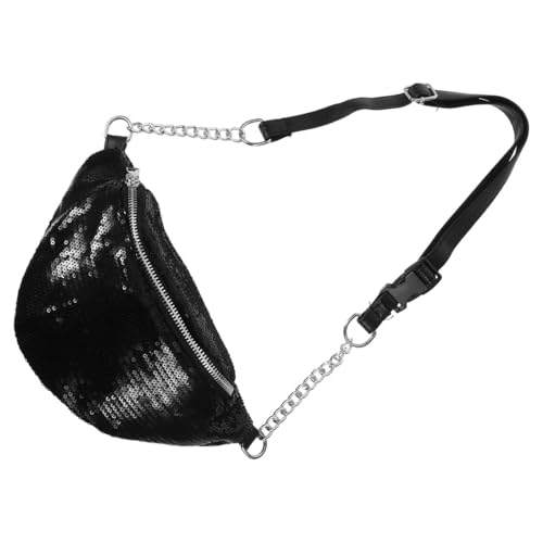 Riñonera de PU brillante con cremallera funcional bolso pequeño elegante para teléfono móvil