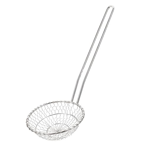 FUNOMOCYA 1 Pieza Colador freír fritura cesta filtrar cedazo tamizar pantalla herramienta equipo de cocina desnatadora de cocina Acero inoxidable Silver