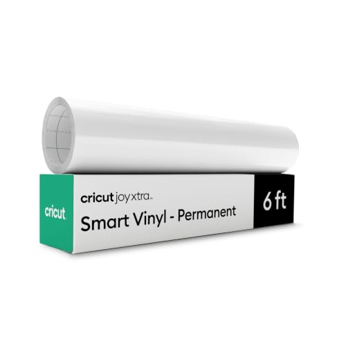 Cricut Joy Xtra Smart Vinilo Adhesivo Permanente - Rollo 24.1 cm x 1.8 m - Blanco - Para Cricut, Manualidades, Ventanas y Decoración