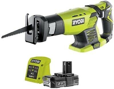 RYOBIRRS1801-L20G Cordless Reciprocating Saw 18V ONE+ Charger System, 2Ah Battery and Saw Blade Complete Kit
