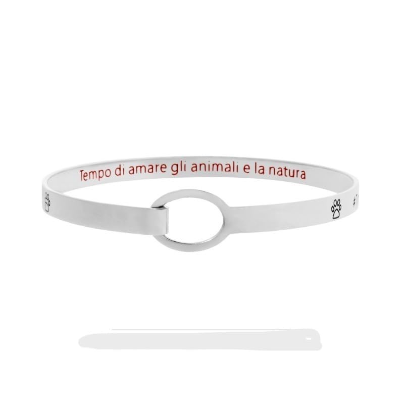 Bracelet femme Marlù 18BR056 rigide patte acier argenté bijou jonc