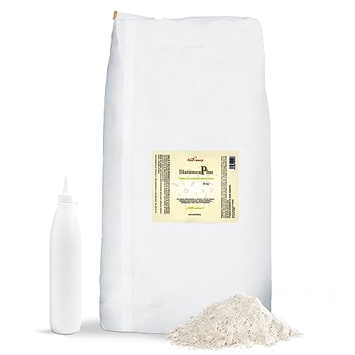 Tierra de Diatomeas Micronizada   100% Natural y Ecológica   Saco de 20 kg y Botella pulverizadora   Múltiples Usos en Agricultura, Mascotas y Superficies