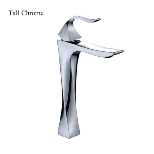 Robinet de lavabo chrome doré mitigeur élégant eau chaude et froide pour vasque chic de salle de bain - 4
