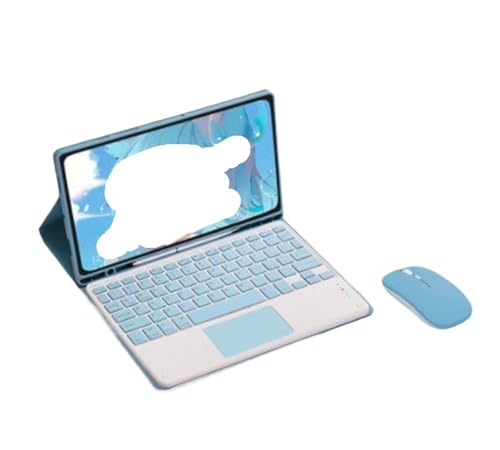 Luopan �^�u���b�g�P�[�X�ƃJ�o�[, �L�[�{�[�h�ƃP�[�X�̃Z�b�g iPad Pro 11 �C���` 2018-2022 ���j�o�[�T���ɍœK(Sky blue+touch keyboard+mouse)