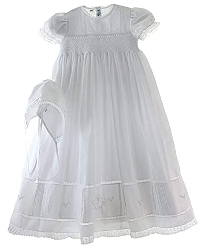 Feltman Brothers Girls Pearl Embroidery Special Occasion Gown Set NB/3M White