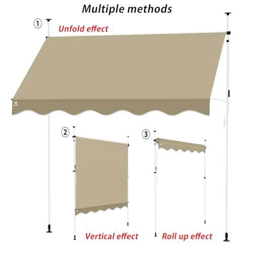 Toldo retráctil para patio que soluciona el calor extremo con manivela 5
