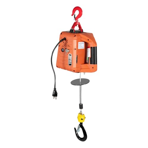 2-in-1 Electric Hoist Winch, 1100lbs 1500W Portable Electric Winch Crane 16 ft/min with Manual Control and Wire Control for Garage, Warehouse
