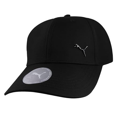 PUMA Boné Metal Cat Aba Curvada Respirável Faixa Ajustável Trucker Unissex Adulto, Preto, Único
