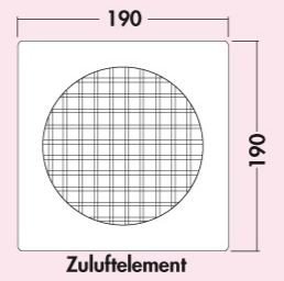 Naber E-Klima A Z 150 Ab- und Zuluft-Mauerkasten, Zuluftelement
