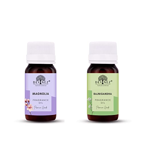 Image of Devinez Magnolia, Rajnigandha Aroma Oil for Diffuser /Ultrasonic Aroma Diffuser /Tealight Diffuser /Reed Diffuser, 15ml Each