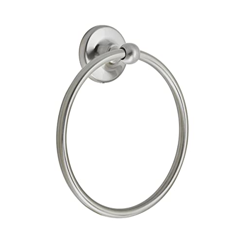 Amerock Wall Mounted Brushed Nickel Towel Ring, Small Hand Towel Holder, Bathroom Accessories, Bath Hardware, Kitchen Towel Holder