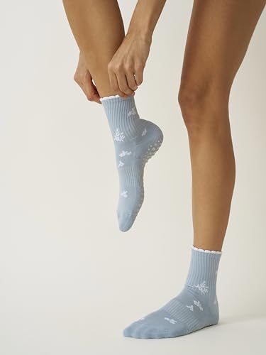 Image of Shapes Studio Half Calf Grip Socks, Cute Fruit Pilates Socks, Ruffle Socks, Non-Slip for Barre Yoga