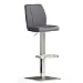 Produktbild Robas Lund Barhocker Grau mit Lehne Barstuhl drehbar 180 Grad, Hocker höhenverstellbar, PU NA.OMI, 51 x 42 x 112 cm