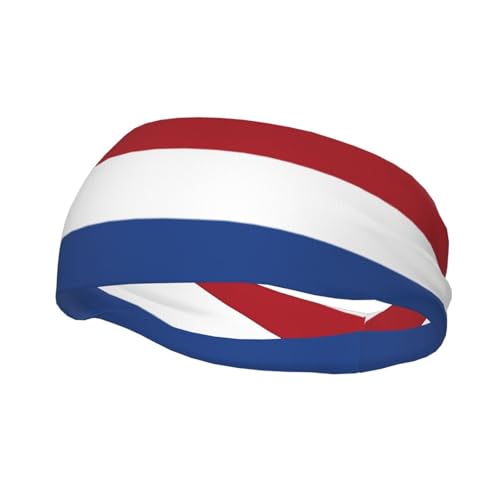 Netherlands Flag Sports Headband for Men Women Stretch Sweatband Flag of Netherlands Headband Unisex Bandana Outdoor Running Cycling Workout Yoga Gym