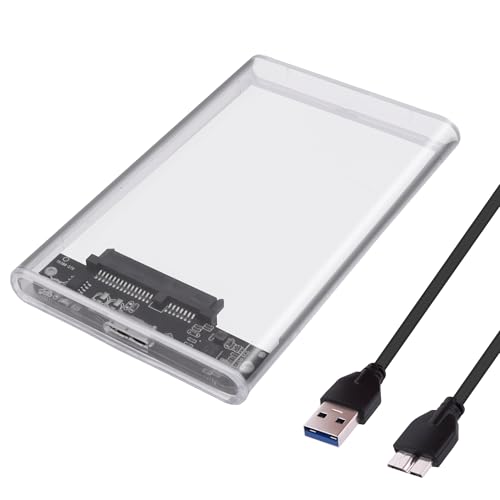 Caja externa para disco duro SATA 2.5" USB 3.0 transparente miniatura 1