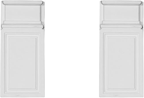 Ekena Millwork PB04X10X01CL Bloques de zócalo clásicos, 4 38 pulgadas de ancho x 9 58 pulgadas de alto x 1 14 pulgadas, imprimado (paquete de 2)