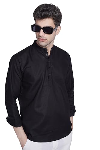 Image of DIVISIVE Men's Slim Fit Full Sleeves Cotton Short Kurta