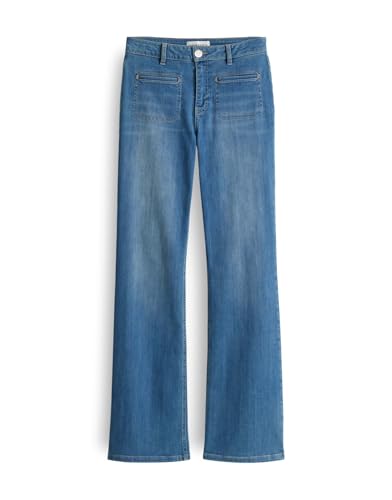 OPUS PANTS Damen Flared | Melly Fresh Flared Jeans Mid Rise mit Power Strech Light Wave Blue, 36 L32