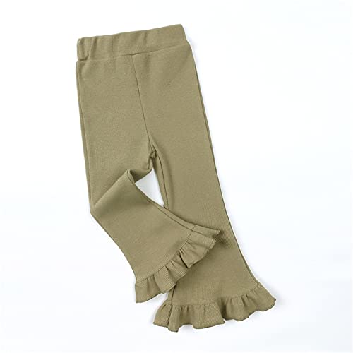 Girls School Trouser Flare Elastic Waistband Ruffle Leggings High Waisted Casual Yoga Bell Bottoms with Pockets3