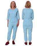 Ovidis Dementia Clothes Carrie – Blue – S – Alzheimer Anti-Strip Jumpsuit for Women – Dementia Products for Elderly with Back Zipper and Incontinence Protection – Alzheimers Products for Elderly